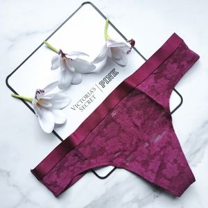 NWT PINK VICTORIA'S SECRET WEAR EVERYWHERE LACE THONG PANTY IN VIVID MAGENTA MED